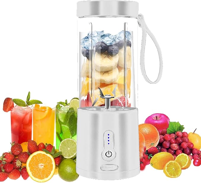 Portable Blender for Smoothies and Shakes, USB-C Rechargeable Mini Blender with 6 Stainless Steel Blades, BPA-Free 20oz Personal Small Mixer for Gym Camping Travel
