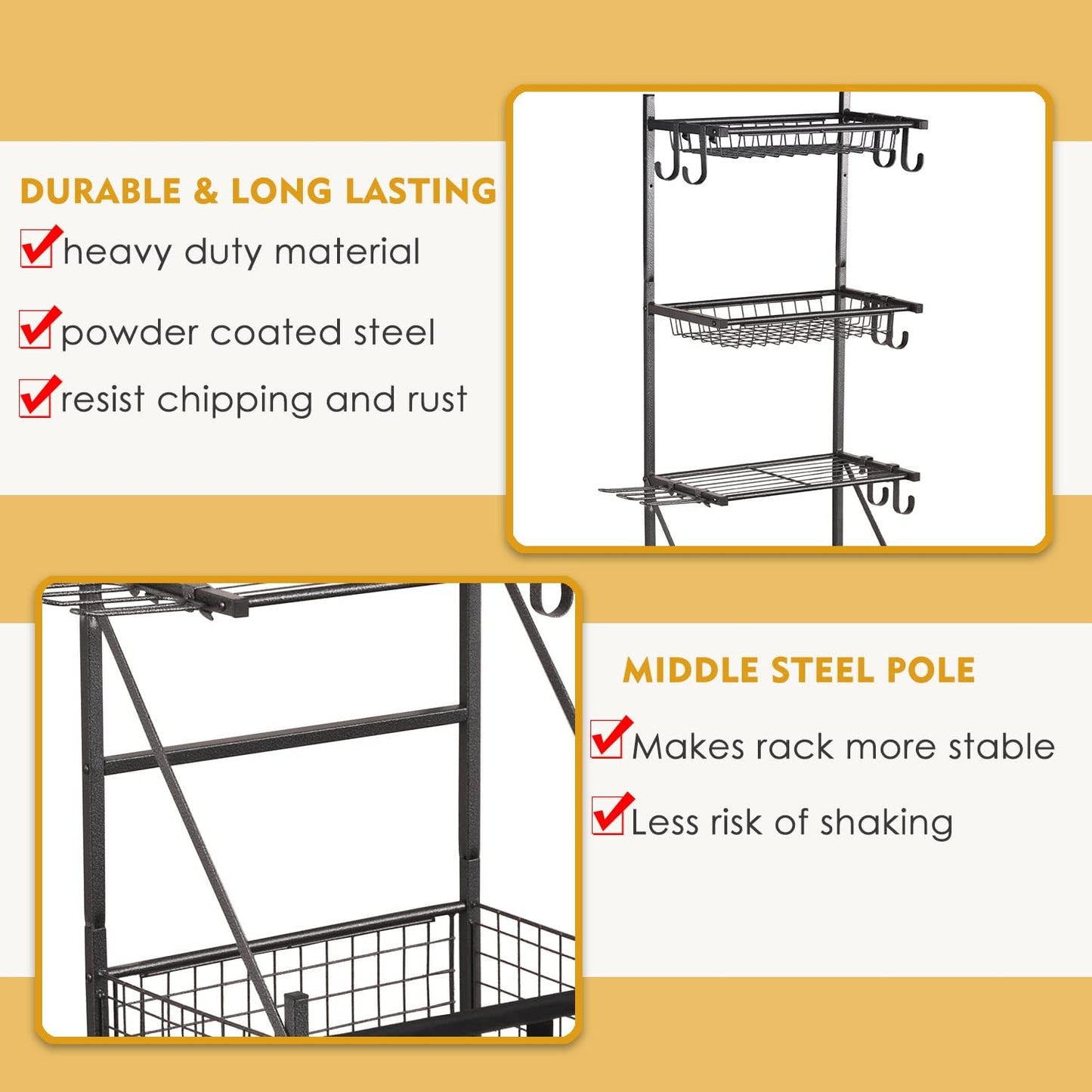 Snail Garage Sports Equipment Storage Organizer Sports Ball Storage Rolling Cart with Basket and Hooks Lockable Sports Ball Cage Storage Rack for Garages, Playgroup, Gym and Schools, Black