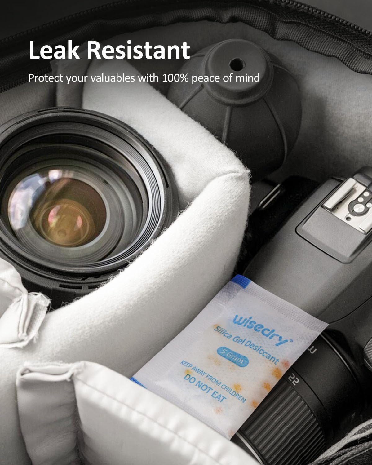 5 Gram [60 Packs] Food Grade Silica Gel Packs Rechargeable Desiccant Dehumidifiers Pouches with Color Indicating Beads Reusable Moisture Absorbers for Food Storage