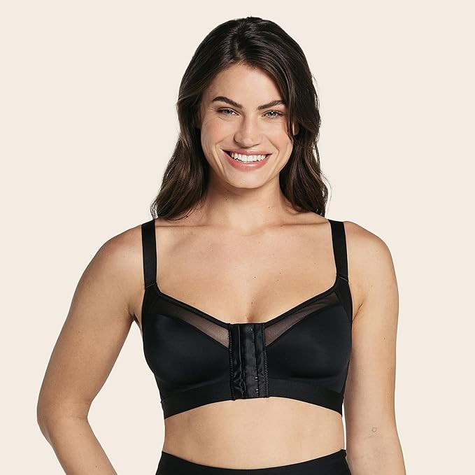 Leonisa Posture Corrector Bra, Wireless Front Closure Posture Bra with Contour Cups – Back Support and Everyday Comfort