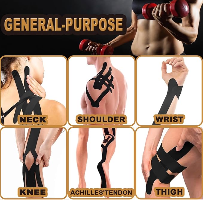 Kinesiology Tape Precut Pro-Waterproof Elastic Athletic Tape,Medical Grade Cotton Adhesive Sports Tape for Muscle Pain Relief & Joint Support, Breathable K Tape (2Rolls-(3 inch Uncut-Flesh))