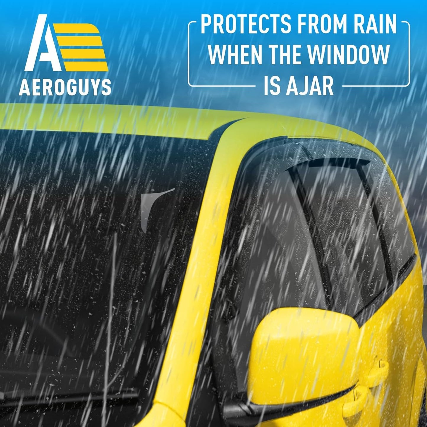 Extra Durable Window Deflectors Tape-On Window Visors Rain Guards Fit for Dodge Grand Caravan 2008-2020, Sun Visors, Wind Vent for Shades, Exterior Car Accessories - 4pcs. AG0027