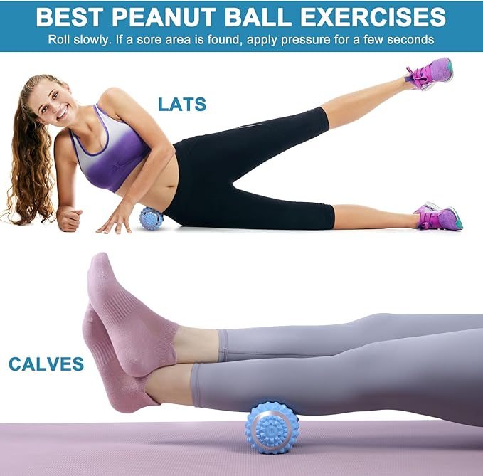 Uppye Vibrating Massage Ball for Pain Relif, Mobility Ball for Physical Therapy and Workout Recovery, Deep Tissue Myofascial Release Tools - Back, Shoulder & Foot Muscle Massager (Blue)