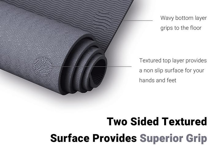 Clever Yoga - 7 Piece Yoga Kit for Women & Men, 6mm Cushioned Mat, 2 Blocks, Strap, Mat and Hand Towels & Carrying Bag - Starter Yoga Set, Accessories & Equipment for Home Workout