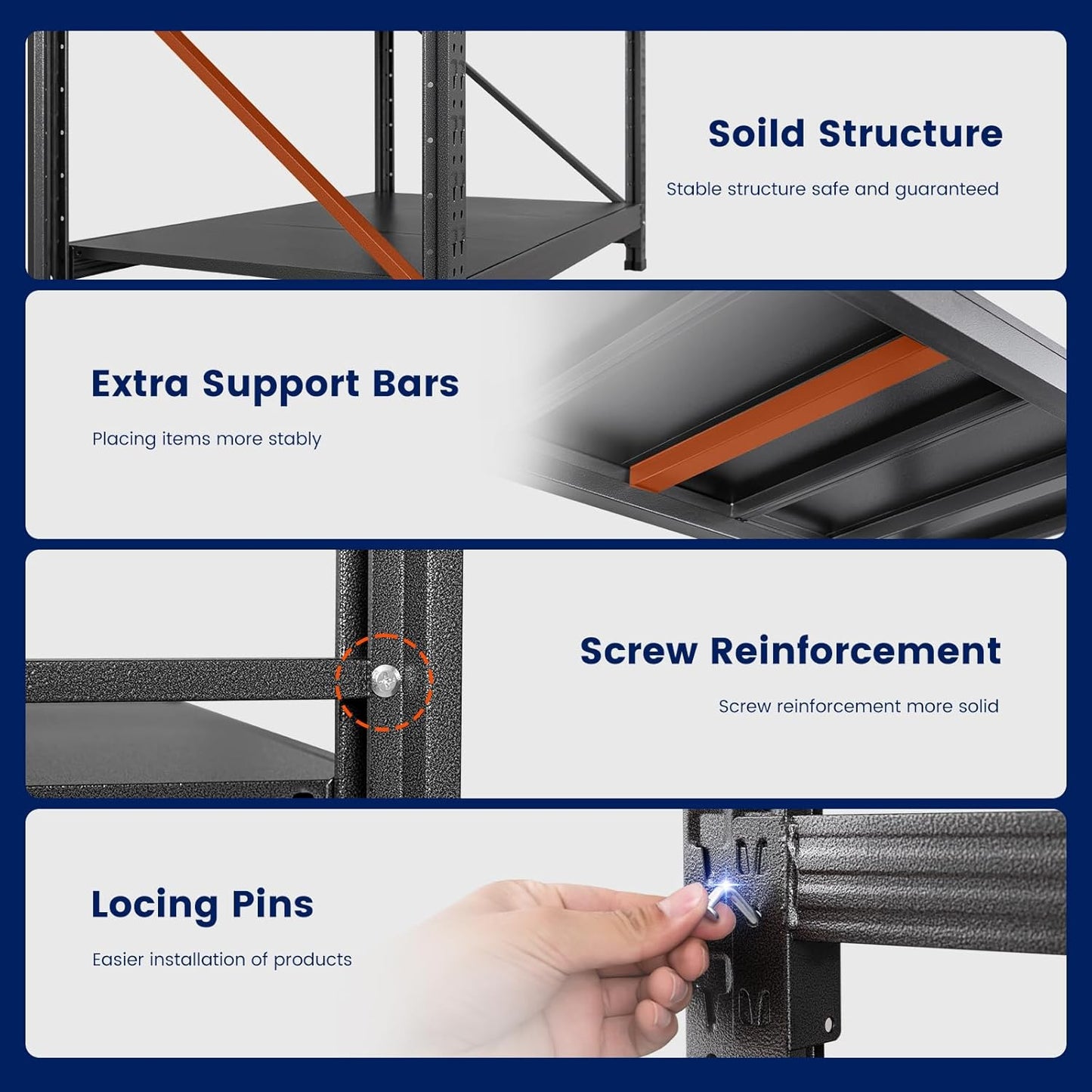 Yizosh 79" W Metal Garage Storage Shelves,7000LBS Heavy Duty 4-Shelf Adjustable Steel Organization Shelving,Utility Rack Shelf,79" W x 24" D x 79" H for Basement,Warehouse,Industrial