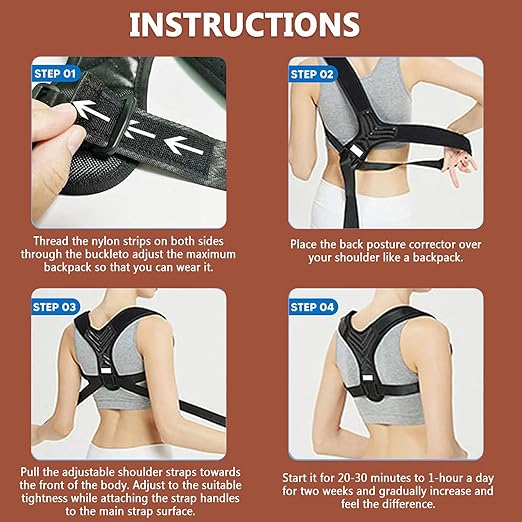 Posture Corrector for Women, Back Straightener for Men, Upper Back Support Brace, Adjustable Shoulder Corrector for Improving Back and Neck Posture Relief Pain