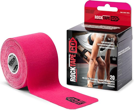 RockTape Go Standard Adhesive Pre-Cut Kinesiology Tape (Pink)