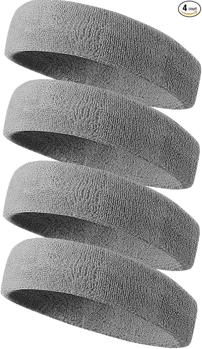 Tanluhu Sweatbands Sport Headbands for Men & Women,Terry Cloth Sweat Band for Tennis, Running, Basketball, Working Out, Execise - Athletic Sweat Cotton Headband Outdoor