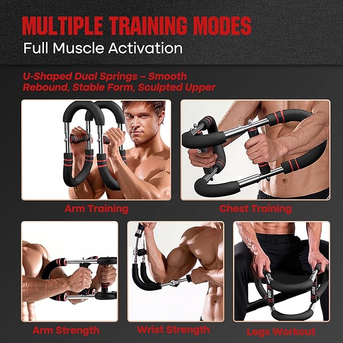 Adjustable Twister Arm Trainer, 40–100lb Chest Workout Equipment for Chest Strength, Forearm, Triceps, and Upper Body Muscle Building – Portable&Detachable Home Fitness Equipment