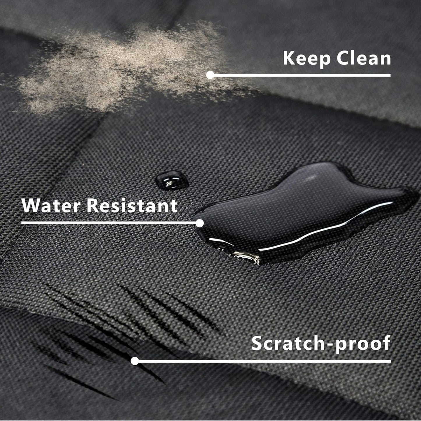 F-color SUV Cargo Liner for Dogs - Waterproof Pet Cargo Liner, Comfort Dog Cargo Cover with Bumper Flap Protector, Scrachproof Large Size Universal Fit SUVs Sedans Trunks Vans, Black