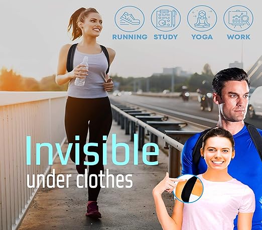 Magnetic Posture Corrector, Men and Women, Fully Adjustable Padded Back Supporter, All Day Pain Relief, Lumbar, Neck, Spine, Shoulders, Scoliosis Support