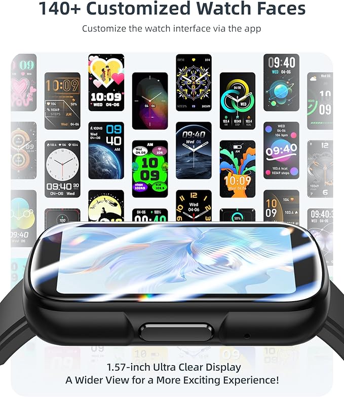 Parsonver Fitness Tracker with Step Counter/Calories/Stopwatch, Health Activity Tracker with Heart Rate Sleep Monitor, IP68 Waterproof Smart Watch 110+ Sport Modes Pedometer Watch for Women Men, Black