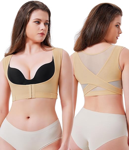 URSEXYLY Upper Back Brace for Women Breathable Posture Corrector Posture Support Back Straightener Pain Relief(Beige,2XL)