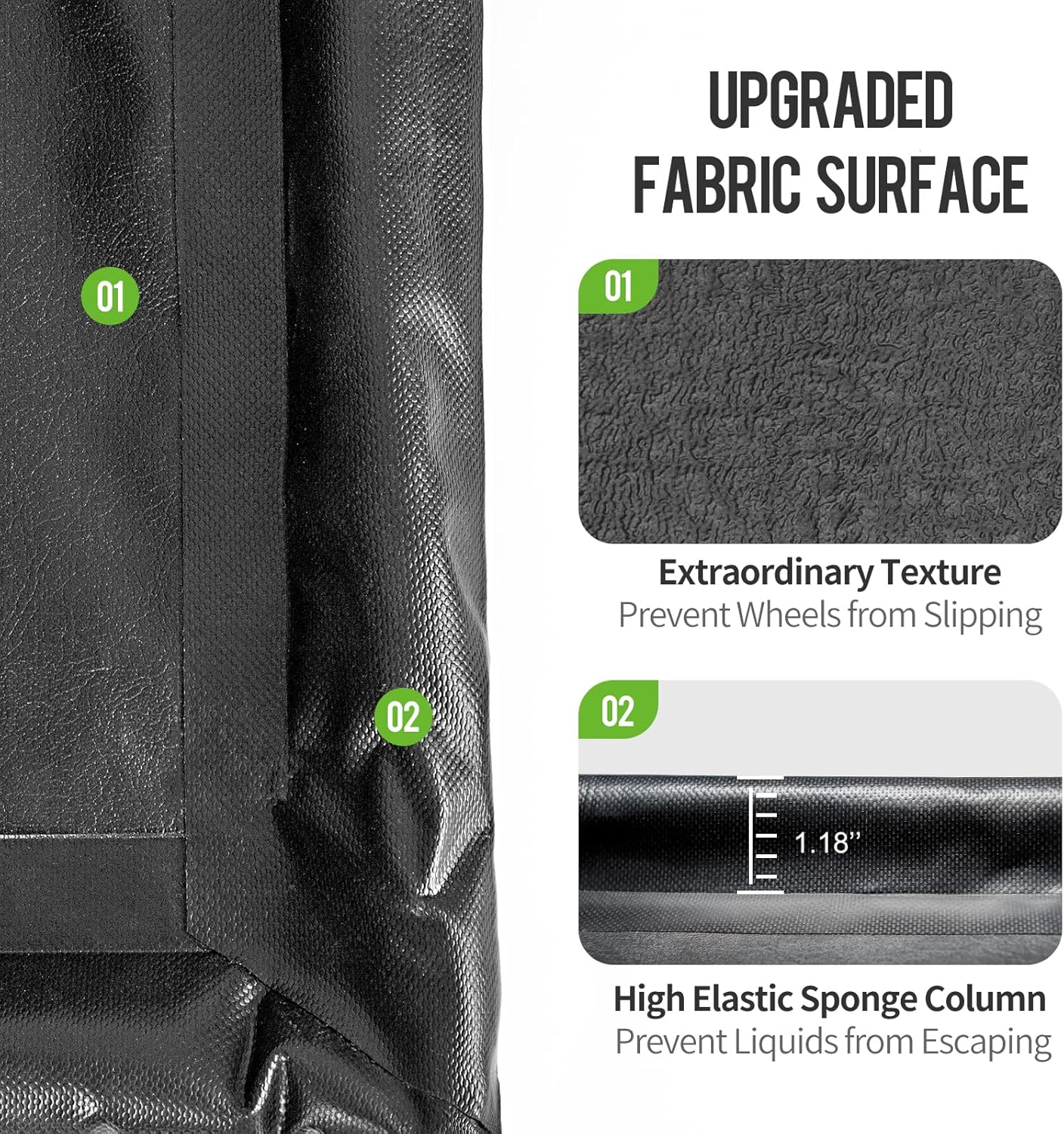 WELKIN Containment Mat,(8'6" x 20'),Non-Slip Garage Floor Mat - Heavy Duty Waterproof Protection from Snow, Rain and Mud for Cars