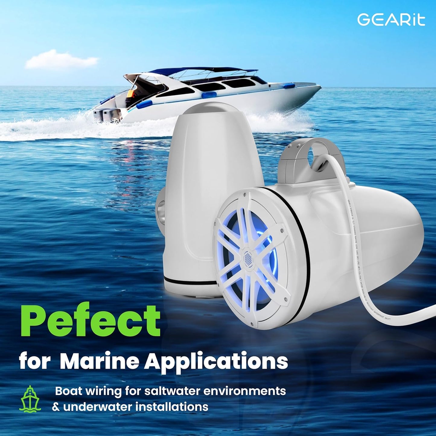 GEARit Marine Wire 14 Gauge 14/2 AWG (100 Feet), Duplex Marine Grade Tinned Copper, Red & Black 2-Conductor Electrical Cable, Oxygen-Free, Insulated for Boat, RV, Camper, Trailer, Automotive