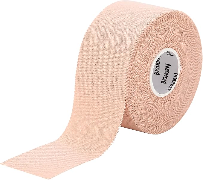 Bighorn Athletics Sports Tape | EZ-Tear Nude Athletic Tape for Wrist, Ankle & Foot Support | Zinc Oxide Infused & Latex-Free Adhesive, Breathable Cotton Fabric, 1.5-Inch x 45-Feet, 4 Rolls, Nude