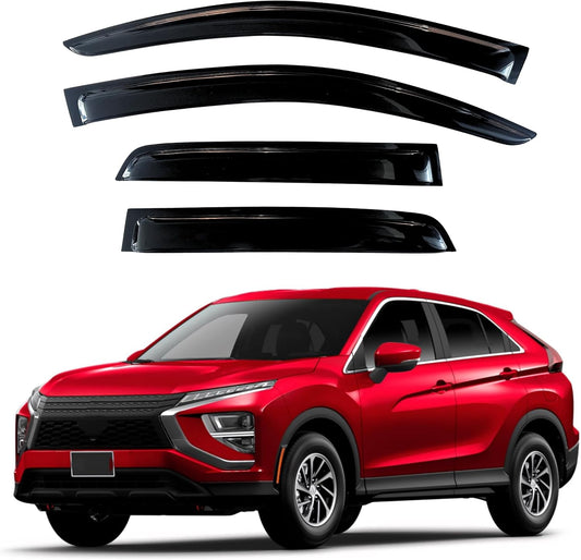 KPY Window Visor Compatible with Mitsubishi Eclipse Cross 2018-2024, 4PC Rain Guard Side Window Vent Deflectors Tape-On Style, 2018 2019 2020 2021 2022 2023 2024