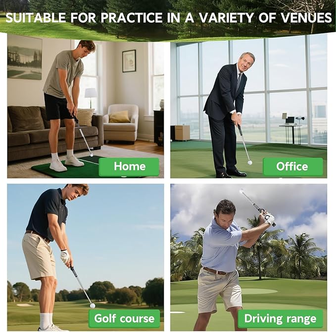 Retractable Golf Swing Training Aid - Golf Swing Trainer, Portable Grip Trainer for Indoor & Outdoor Practice, Improving Strength