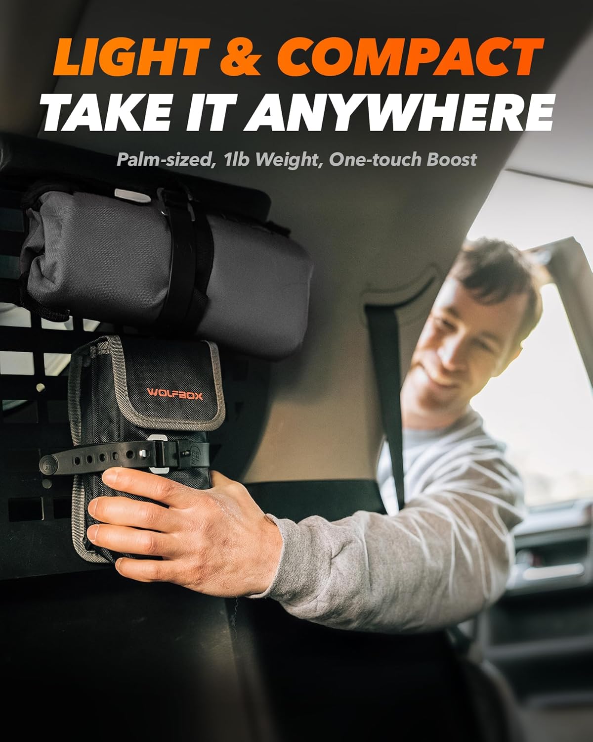 WOLFBOX 2000A Jump Starter, 12000mAh Battery Jumper Starter Portable with LED Display, 12V Car Battery Jump Starter Pack (7L Gas 6L Diesel Engine) with Booster, LED Light, Jumper Cables (NO Adapter)