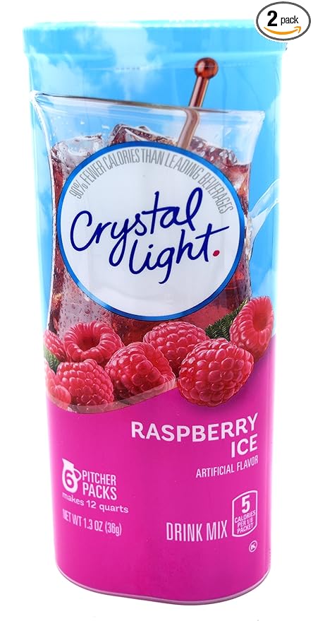 Crystal Light Raspberry Ice Drink Mix (12-quart), 1.3-ounce Packages (Pack of 2)