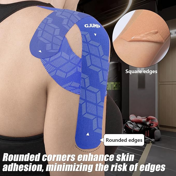 Kinesiology Tape, Original Cotton Elastic Athletic Tape for Muscle Strain Relief & Joint Support, 40 Count Precut Strips 2 Rolls, Waterproof & Breathable Sports Tape for Support and Recovery