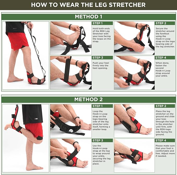 RDX Yoga Stretching Strap, Ankle Ligament Stretcher Belt with Loops Ligament Stretch Band, Fitness Leg Stretcher for Plantar Fasciitis, Foot Stretch Assist for Hamstring, Flexibility Exercise