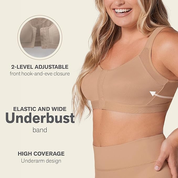 Leonisa Posture Corrector Bra Wireless Front Closure Bra for Women Full Coverage