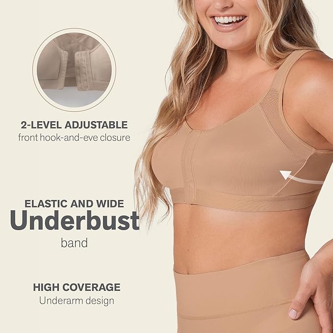 Leonisa Posture Corrector Bra Wireless Front Closure Bra for Women Full Coverage