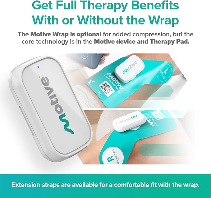 Motive Knee Pain Relief Therapy - Advanced Non-TENS Device to Treat Muscle Weakness, App Controlled, and a Portable Home Treatment for Pain Management Solution - Both Knees