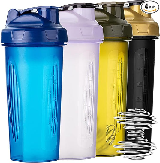 Mr. Pen- Shaker Bottles for Protein Mixes, 28 oz, 4 Pack, Colorful Protein Shaker Bottle with Wire Whisk Ball, Mixer Bottle