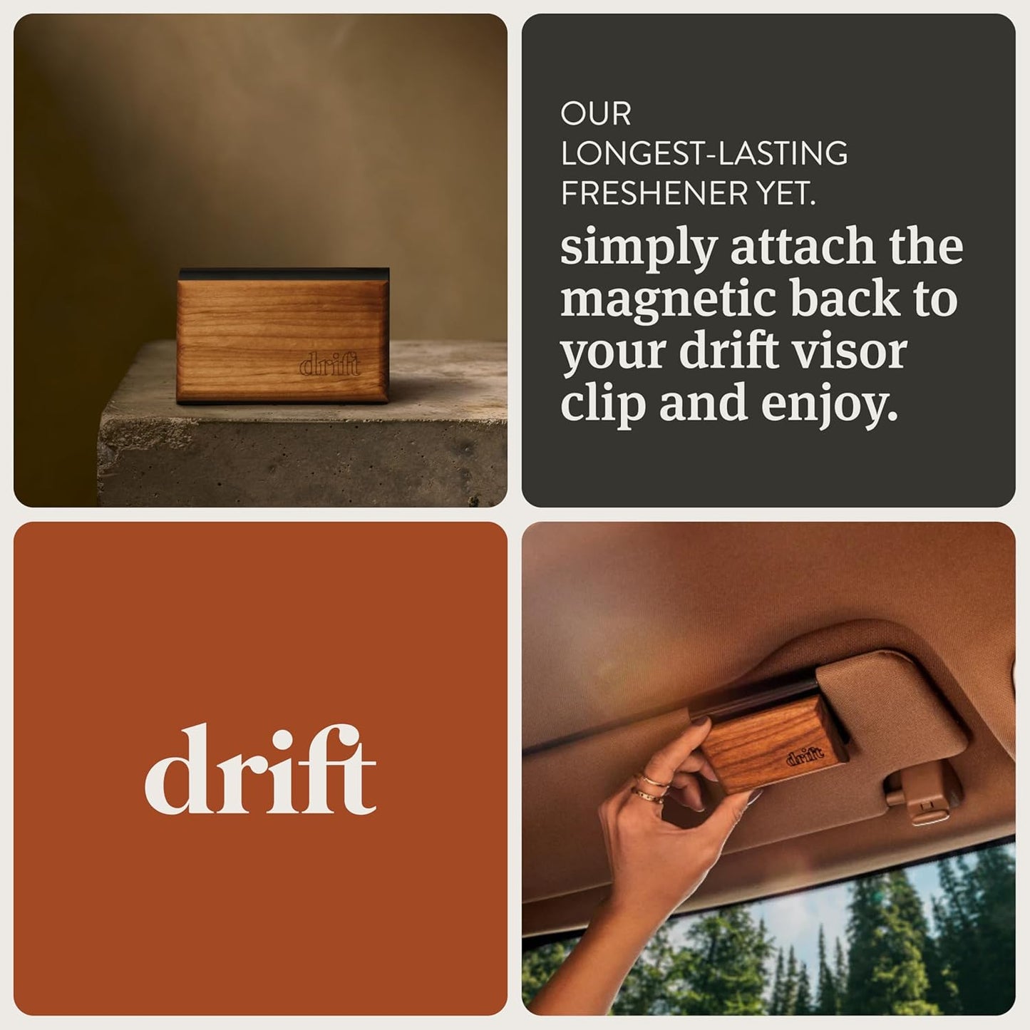 Drift Car Air Freshener - Wood Fragrance - Automotive Odor Eliminator - Car Fresheners Long Lasting - Pine Scent Refill - Pack of 3 - NO CLIP INCLUDED