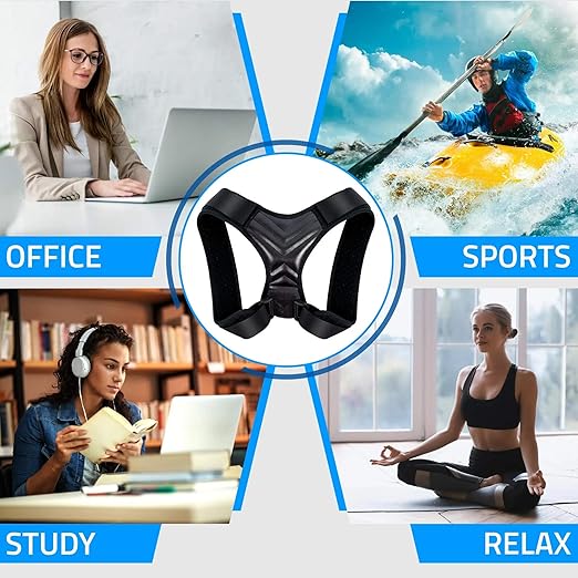 Comfortable Posture Corrector for Men, Women and Teenagers, adjustable, breathable corrector with Elastic Support Upper Back Brace, Shoulder, Lumbar Support Belt-Corset, Fits Discreetly Under Clothing.
