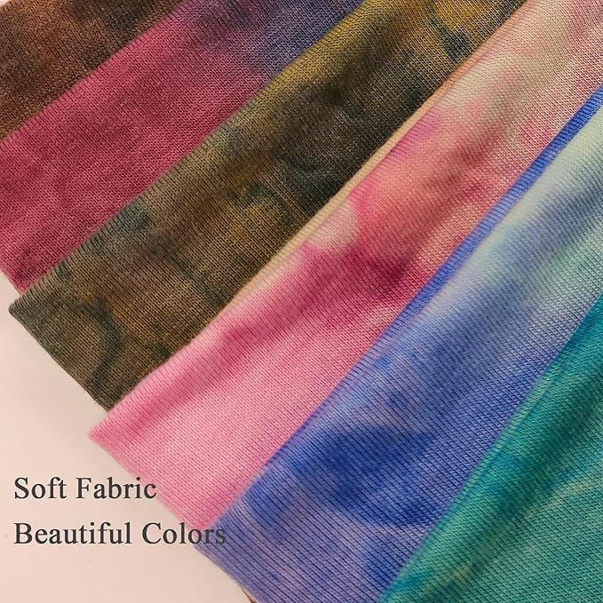 Wide Headbands For Women Stretch Headband Boho Head Bands Women's Hair Band Turban Workout Hairband Accessories Tie Dye 6 Pack