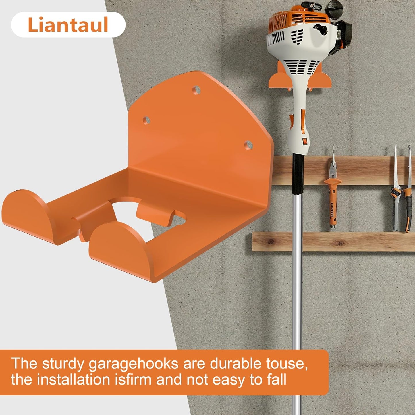 Garage Storage Trimmer Rack Garden Power Tool Hanger for Lawn Mower, Shed Organizer, Weedeater Rack, Garage Organization