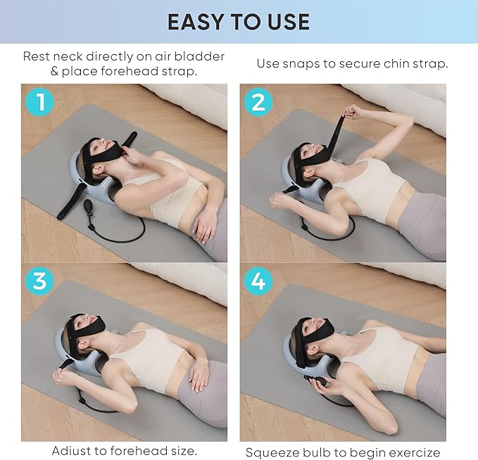 ECOGUN Posture Neck Exercising Cervical Spine Hydrator Pump, Relief for Stiffness, Relieves Neck Pain, Neck Curve Restorer Gray