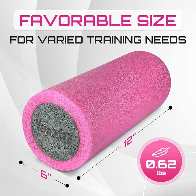 Yes4All High-Density EPP Round Back Roller Foam, Exercise Foam Roller for Yoga, Pilates & Stretching - 12, 18, 24, 36 inch