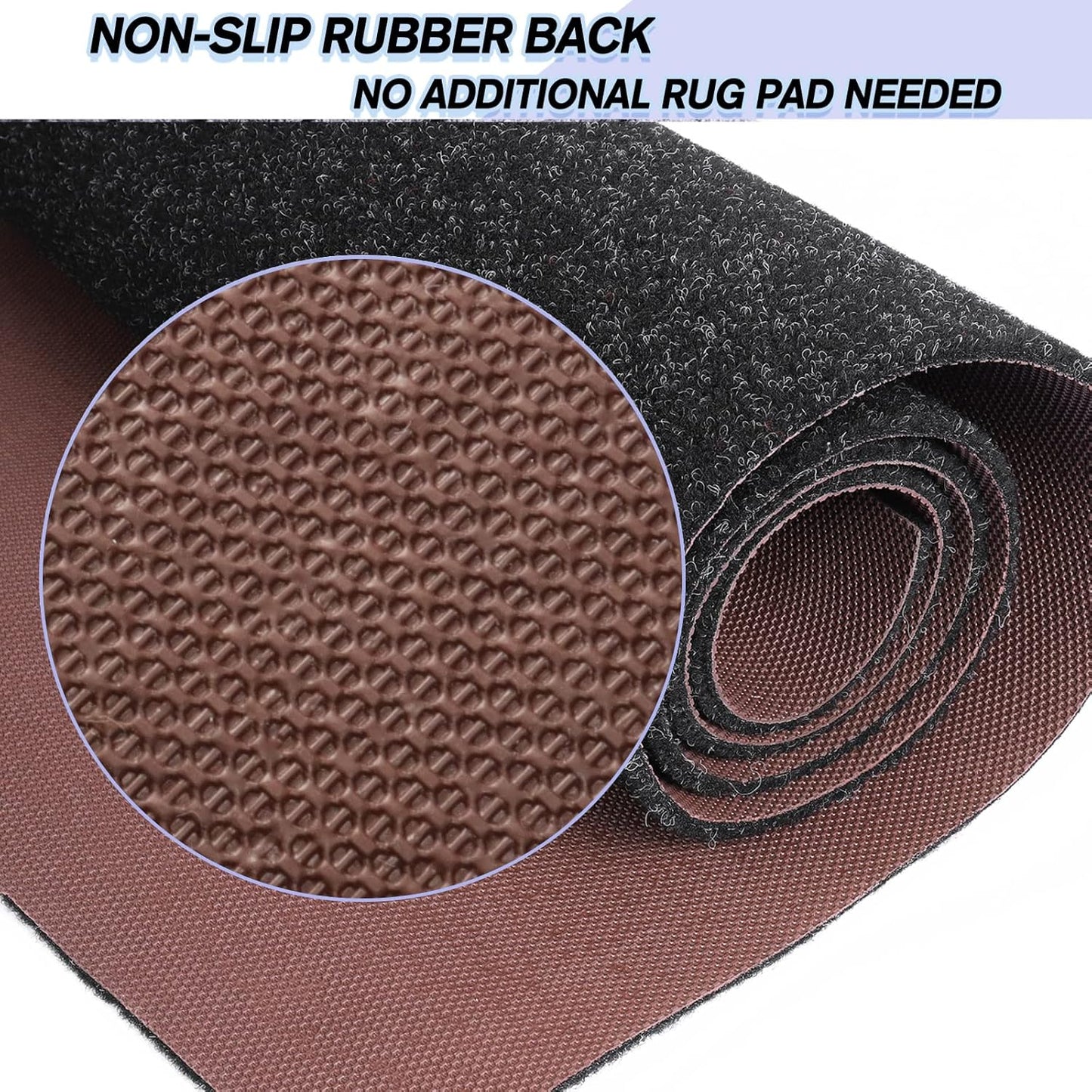 Custom Size Backed Non-Slip Area Rugs Runner, Easy Clean, Waterproof Runner Rugs for Hallway Entryway, Kitchen, Laundry, 4FT x 60FT, Black