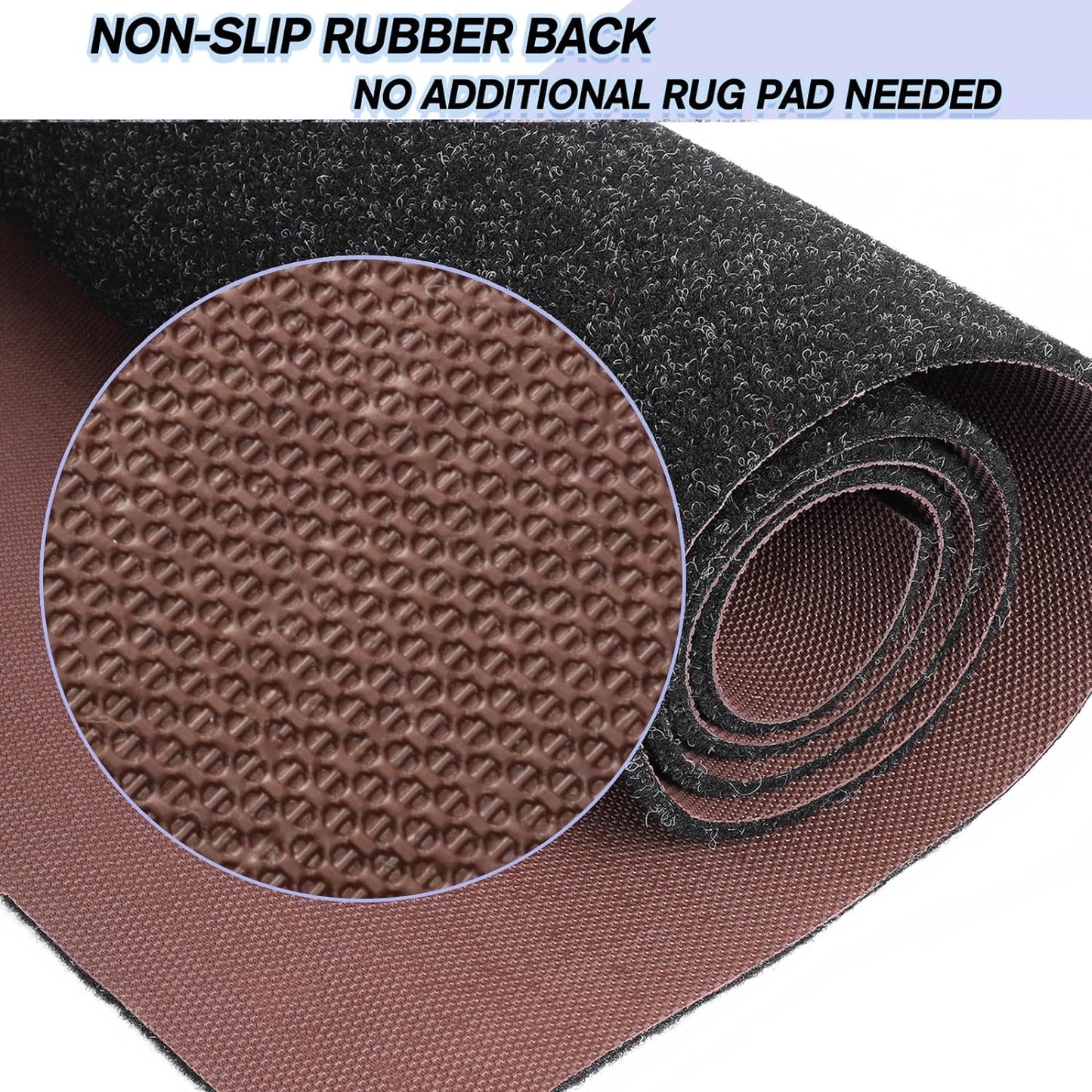 Custom Size Backed Non-Slip Area Rugs Runner, Easy Clean, Waterproof Runner Rugs for Hallway Entryway, Kitchen, Laundry, 2FT x 33FT, Black