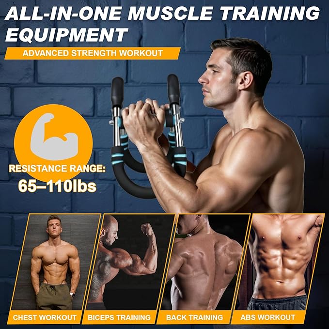 Twister Arm Exerciser Bar – Heavy Duty Adjustable Resistance (60-110 lbs) for Chest, Arms & Shoulders – Portable Home Fitness Equipment for Strength Training Anywhere