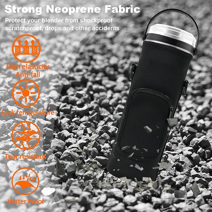 Storage Bag for Ninja Portable Blender Dust Cover Sleeve with Adjustable Shoulder for Ninja BC151NV/BC51NV/BC151BK/BC151CR/BC151EM/ BC151PR/BC151WH/BC155PS Blast Portable Blender (Black)