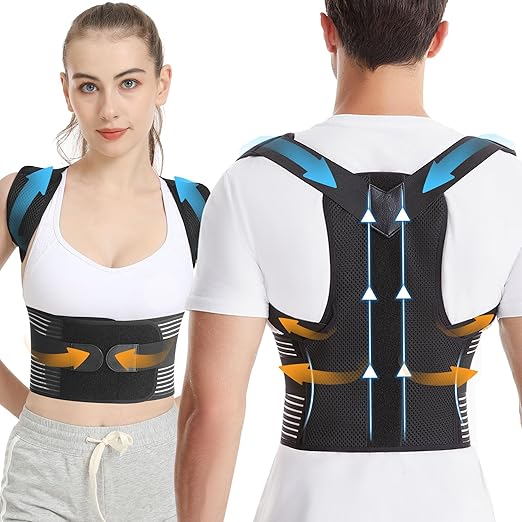 Back Brace Posture Corrector for Women & Men, Shoulder Straightener， Improve Posture Lumbar， Adjustable Full Back Support， Hunchback Correction, Upper and Lower Back Pain Relief, Scoliosis, Spine Corrector (Small)