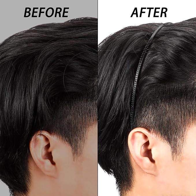 Mens Metal Headband, Unisex Black Headbands for Women, Hair Bands for Women's Hair, Adjustable Metal Headband For Outdoor Sports And Daily Wear. (3 Pcs)