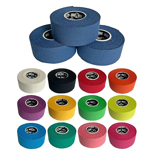 Ringside 1" Athletic Trainers Tape, Cotton Kinesiology Tape for Combat Sports, Adhesive, 30 Foot Rolls, Blue, 3 Pack