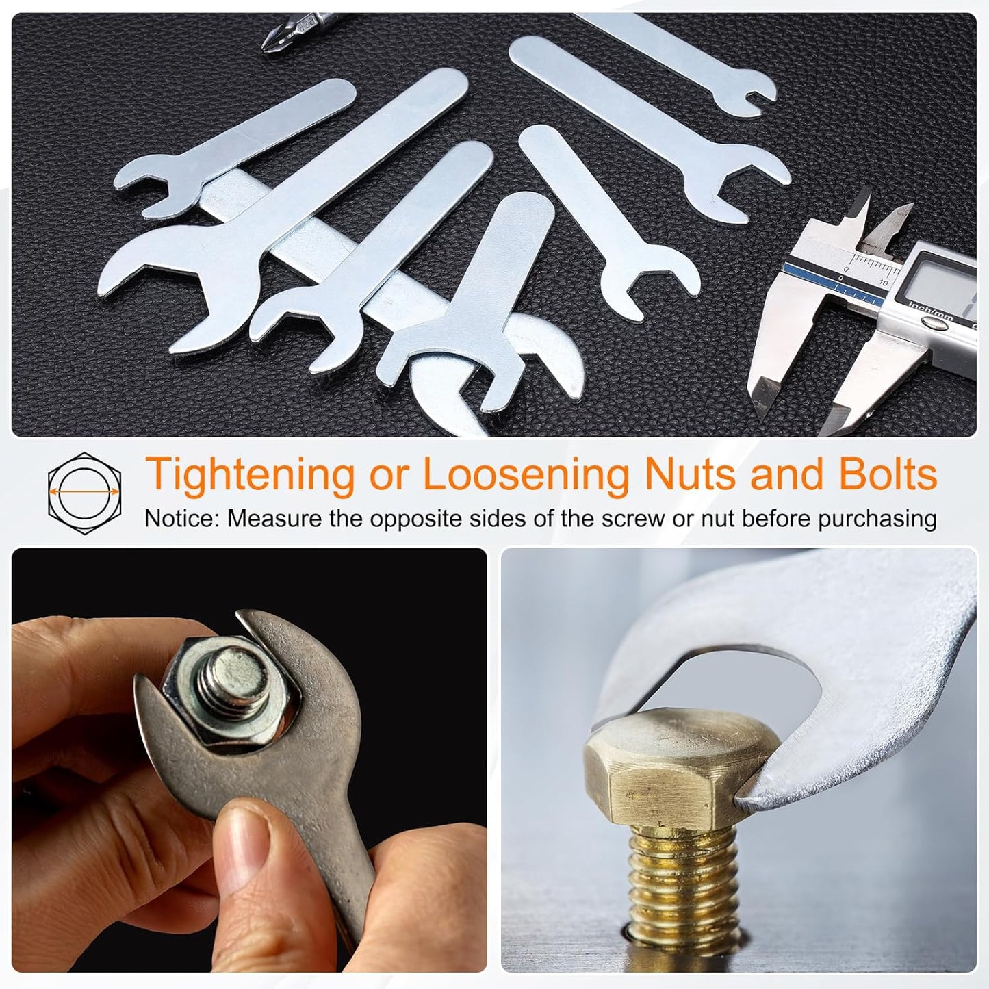 HARFINGTON 10pcs Small Open End Wrench 30x138x2.2mm Metric U-Shaped Single Open Ended Spanner Super Thin Flat Head Galvanizing Wrench for Automotive Repair Furniture Assembly