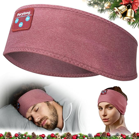 Perytong Sleep Headphones Bluetooth Headband Headphones Wireless Earphones Hi-Fi Music Headband Earbuds, Sleeping Ear Muffs Sleep Mask Gifts for Men Women Kids Teens