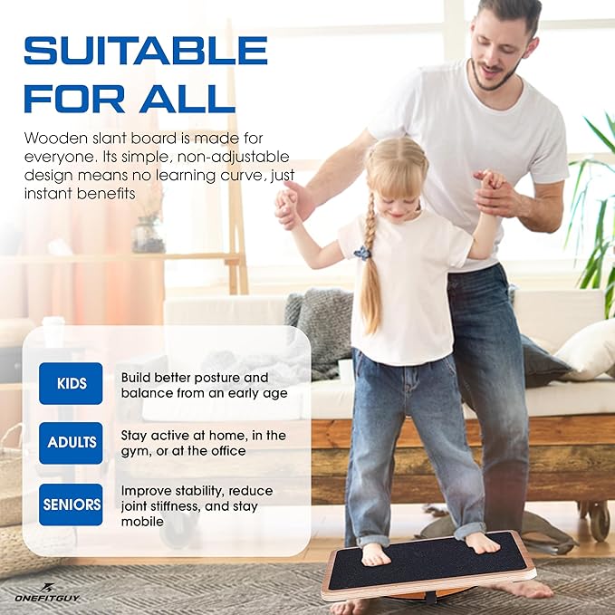 Wooden Balance Board for Adults, Wobble Board for Core Strength & Stability Training, Non Slip Surface, 550lb Capacity, Home & Office Exercise Use