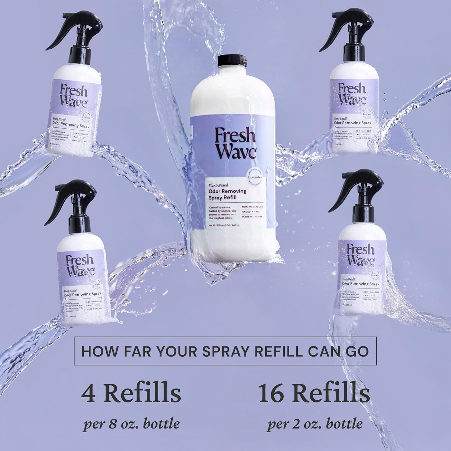 Fresh Wave Lavender Scent Odor Eliminator Spray & Air Freshener Refill, 32 fl. oz.