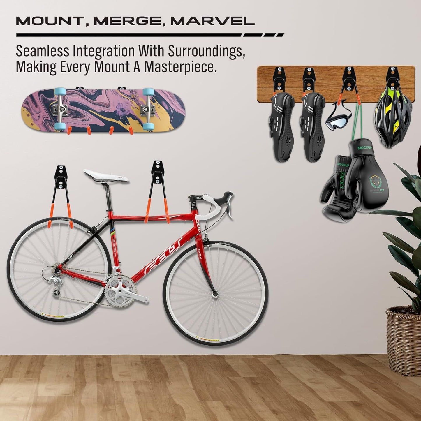 Garage Tool Storage Wall Hook Assortment Set: 15PCS Heavy Duty Large Hanger Garden Tool Organizer Ladder Bike Rack Yard Tool Holder Shed Shovel Metal Screw Organization Bicycle Steel Bracket