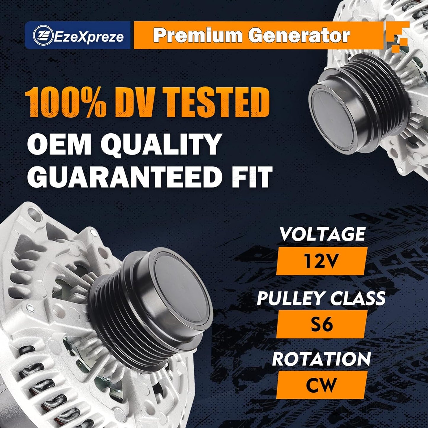 EzeXpreze Alternator Compatible with Chrysler 300 11-21 & Dodge Challenger 15-21, Charger, Durango & Jeep Grand Cherokee 11-20 & Ram 1500, 3.6L, 12V 180A CW 6-Groove Clutch Pulley, Replace# 4801778AF
