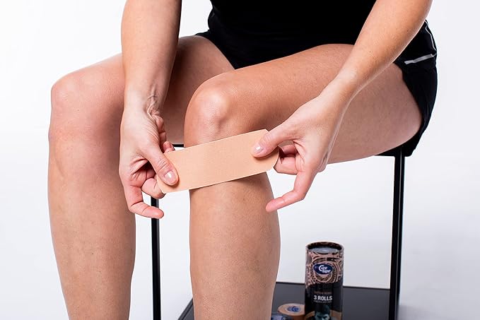 CureTape Sports | Kinesiology Tape for Muscle & Joint Pain | Elastic Therapeutic Tape | Waterproof Athletic Tape | Medical K Tape | 30% Stronger Adhesion | Beige | 2inx16ft | (Pack of 1)